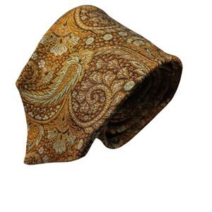 Brooks Brothers Gold Paisley Silk Tie‎